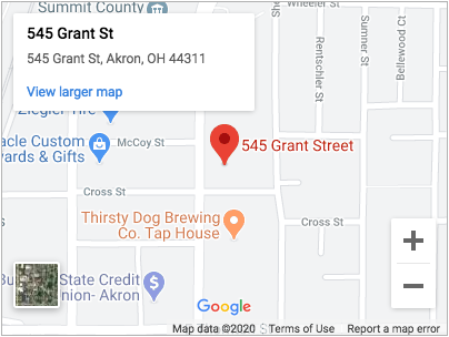 Driving Directions to 545 Grant St, Akron, OH